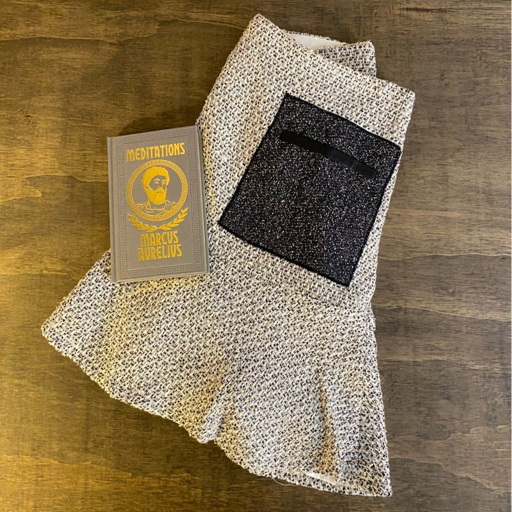 Ann Taylor Black and White Tweed Mini Skirt